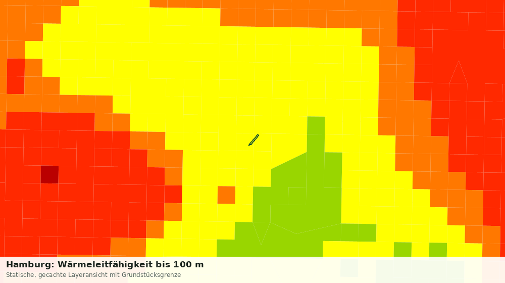 Statische Kartenansicht: Hamburg: Wärmeleitfähigkeit bis 100 m
