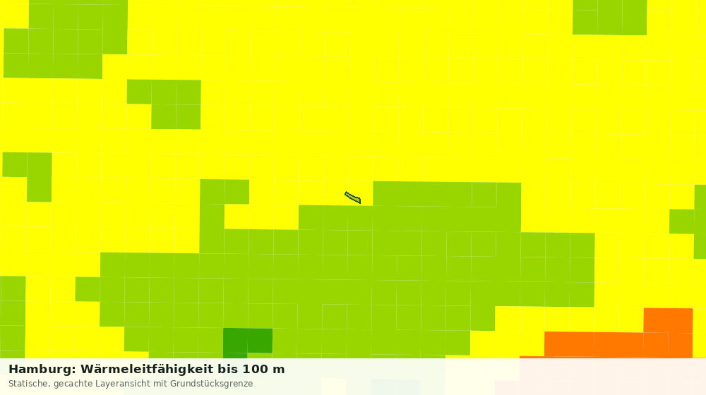Statische Kartenansicht: Hamburg: Wärmeleitfähigkeit bis 100 m