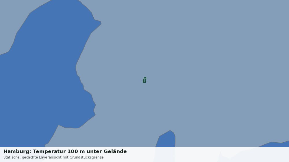 Statische Kartenansicht: Hamburg: Temperatur 100 m unter Gelände