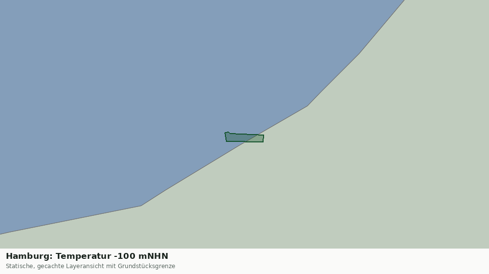 Statische Kartenansicht: Hamburg: Temperatur -100 mNHN