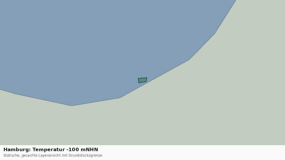 Statische Kartenansicht: Hamburg: Temperatur -100 mNHN