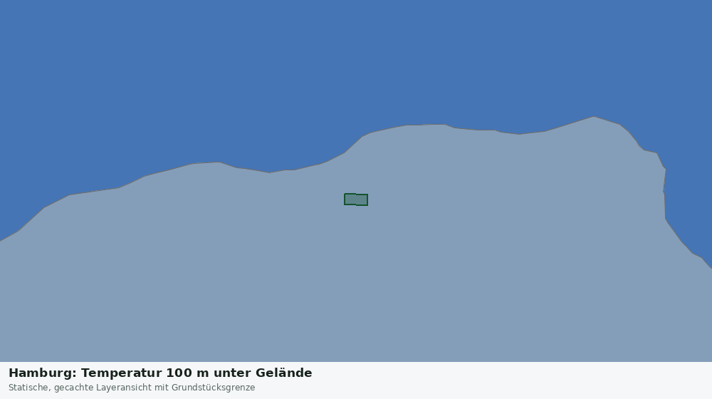 Statische Kartenansicht: Hamburg: Temperatur 100 m unter Gelände