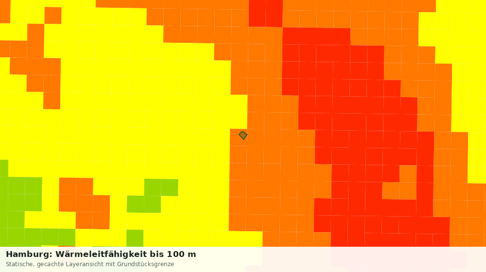 Statische Kartenansicht: Hamburg: Wärmeleitfähigkeit bis 100 m
