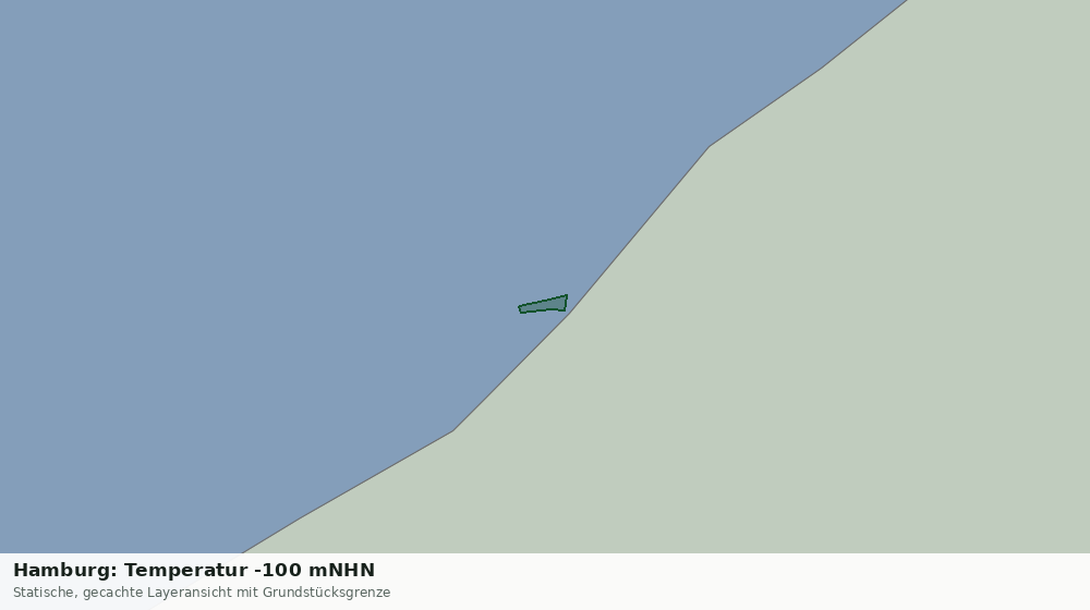 Statische Kartenansicht: Hamburg: Temperatur -100 mNHN