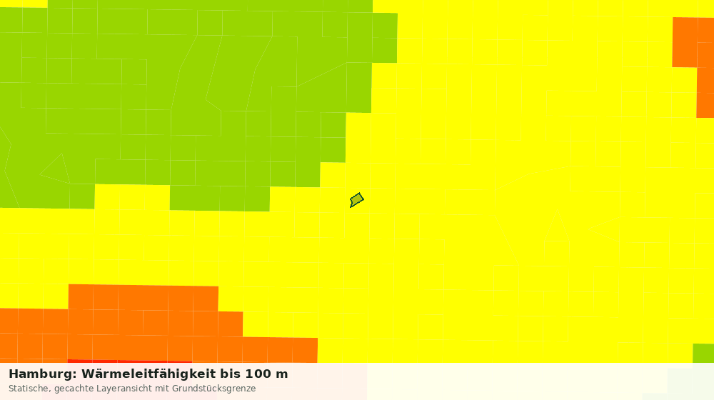Statische Kartenansicht: Hamburg: Wärmeleitfähigkeit bis 100 m