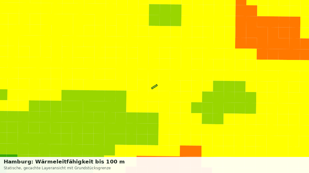 Statische Kartenansicht: Hamburg: Wärmeleitfähigkeit bis 100 m