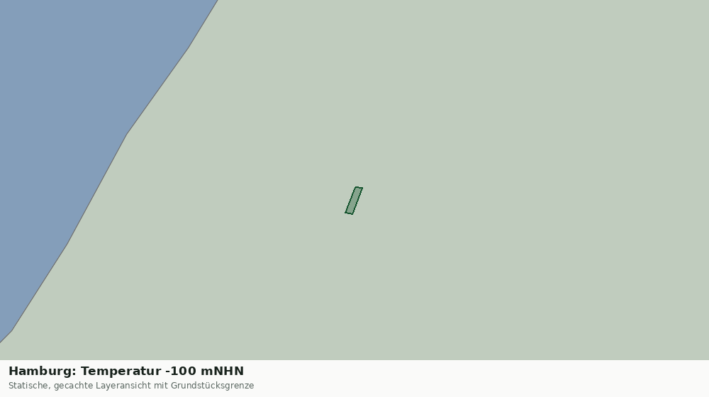 Statische Kartenansicht: Hamburg: Temperatur -100 mNHN
