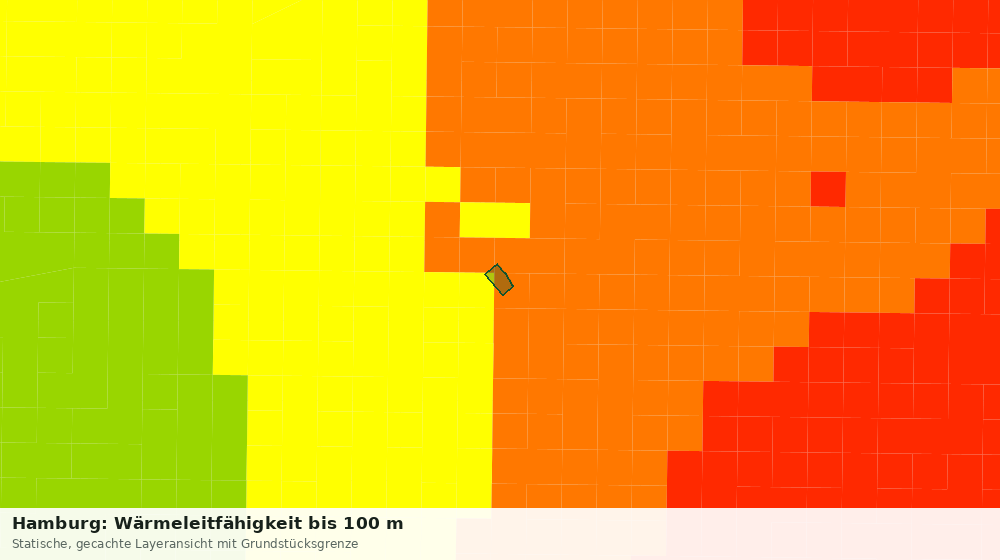 Statische Kartenansicht: Hamburg: Wärmeleitfähigkeit bis 100 m