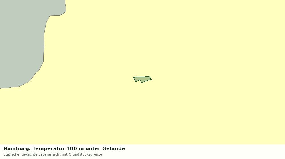 Statische Kartenansicht: Hamburg: Temperatur 100 m unter Gelände