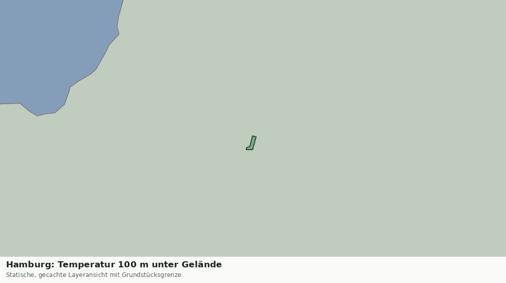 Statische Kartenansicht: Hamburg: Temperatur 100 m unter Gelände