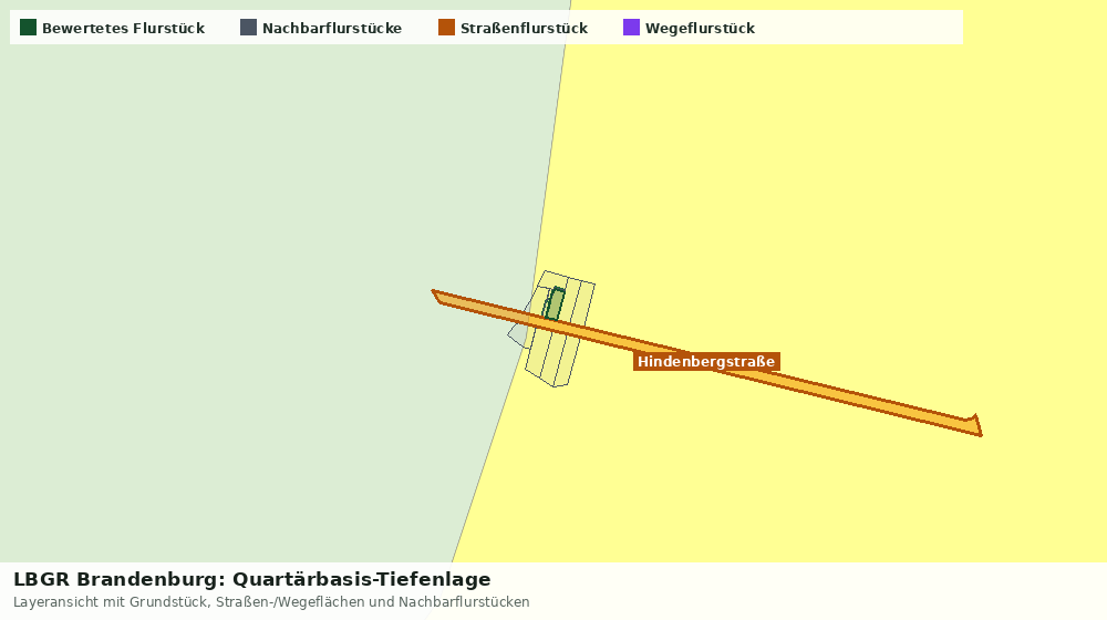 Statische Kartenansicht: LBGR Brandenburg: Quartärbasis-Tiefenlage