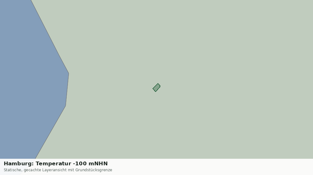 Statische Kartenansicht: Hamburg: Temperatur -100 mNHN