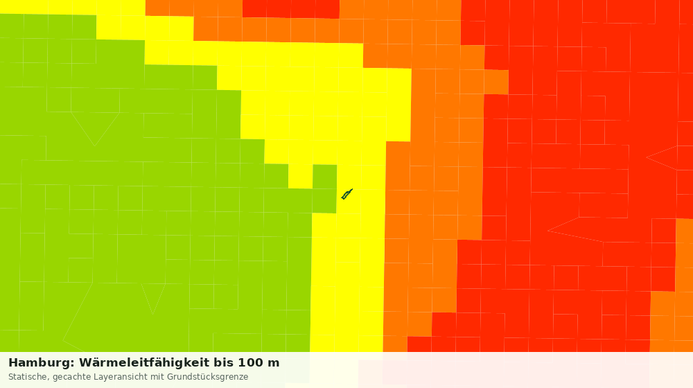 Statische Kartenansicht: Hamburg: Wärmeleitfähigkeit bis 100 m
