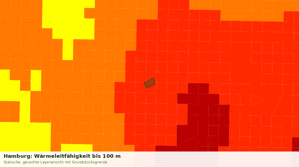 Statische Kartenansicht: Hamburg: Wärmeleitfähigkeit bis 100 m