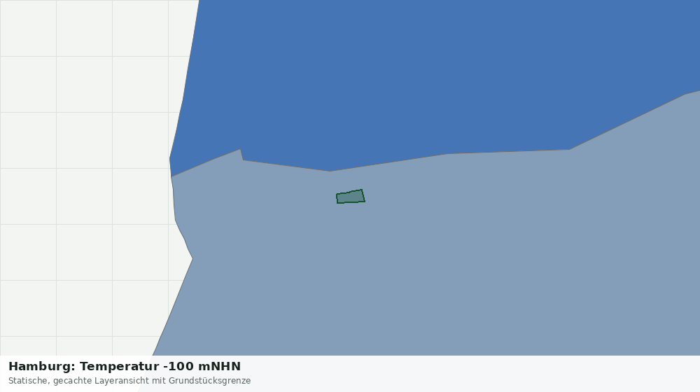 Statische Kartenansicht: Hamburg: Temperatur -100 mNHN