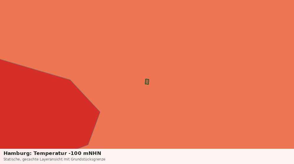 Statische Kartenansicht: Hamburg: Temperatur -100 mNHN
