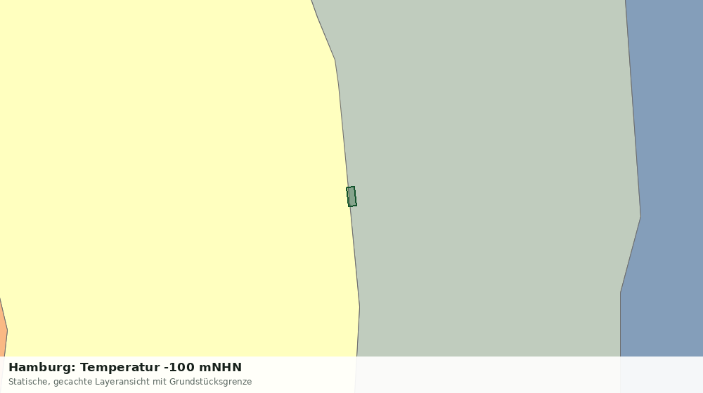 Statische Kartenansicht: Hamburg: Temperatur -100 mNHN