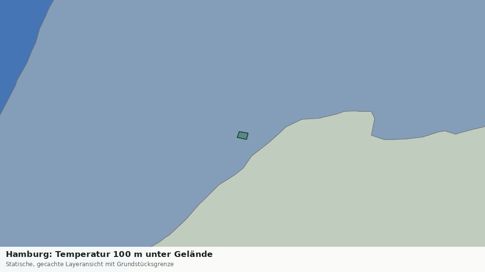 Statische Kartenansicht: Hamburg: Temperatur 100 m unter Gelände