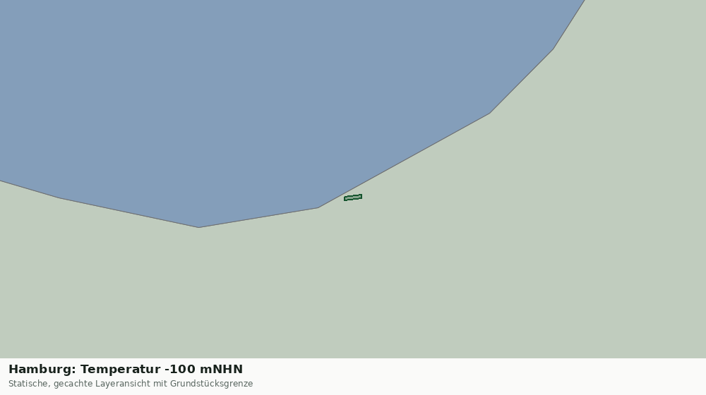 Statische Kartenansicht: Hamburg: Temperatur -100 mNHN