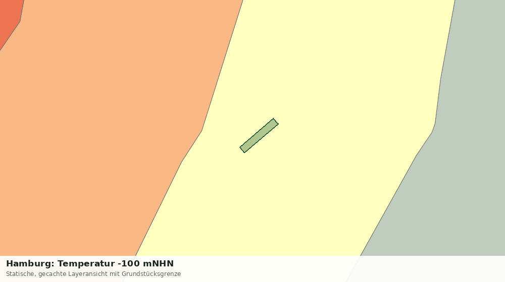 Statische Kartenansicht: Hamburg: Temperatur -100 mNHN