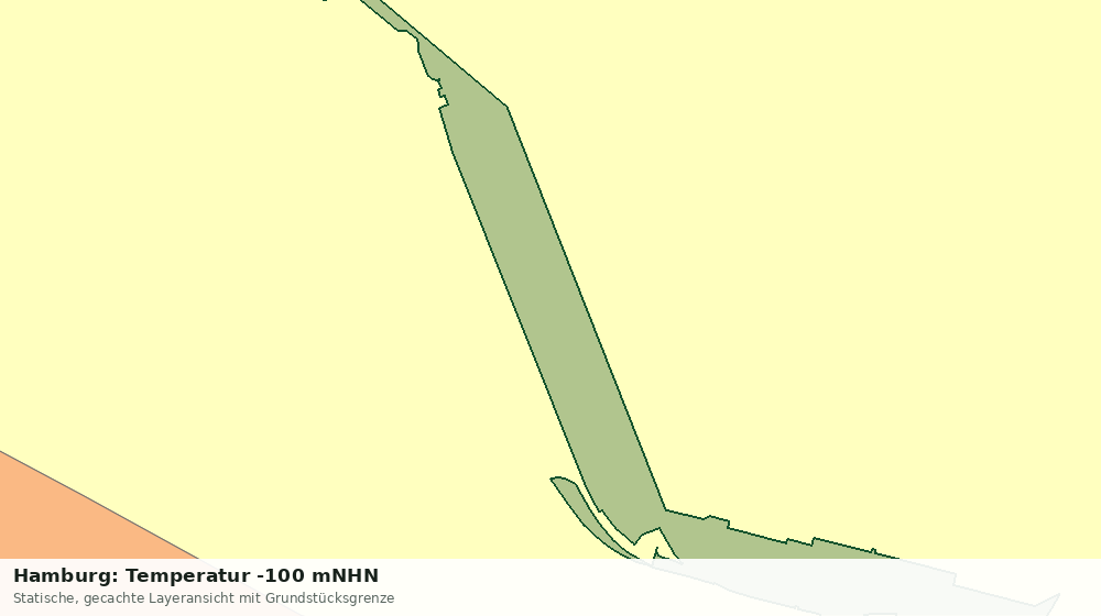 Statische Kartenansicht: Hamburg: Temperatur -100 mNHN