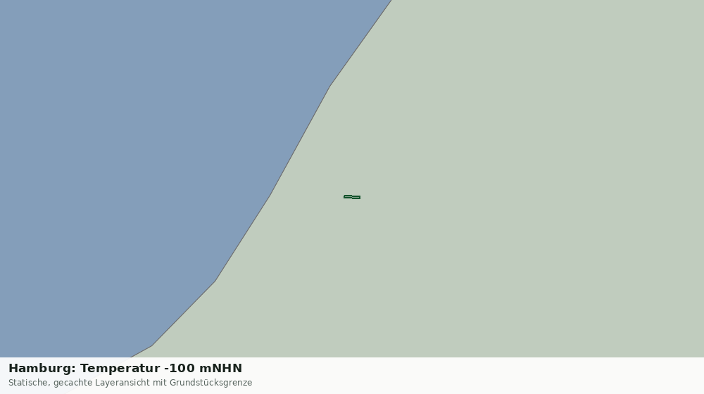 Statische Kartenansicht: Hamburg: Temperatur -100 mNHN