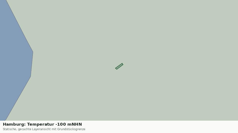Statische Kartenansicht: Hamburg: Temperatur -100 mNHN