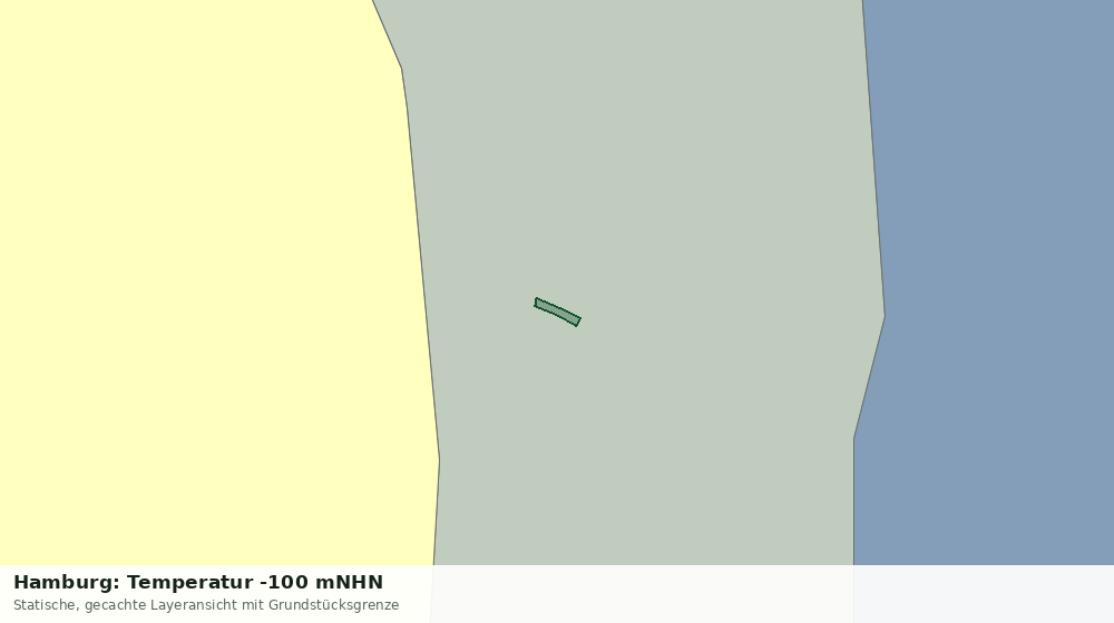 Statische Kartenansicht: Hamburg: Temperatur -100 mNHN