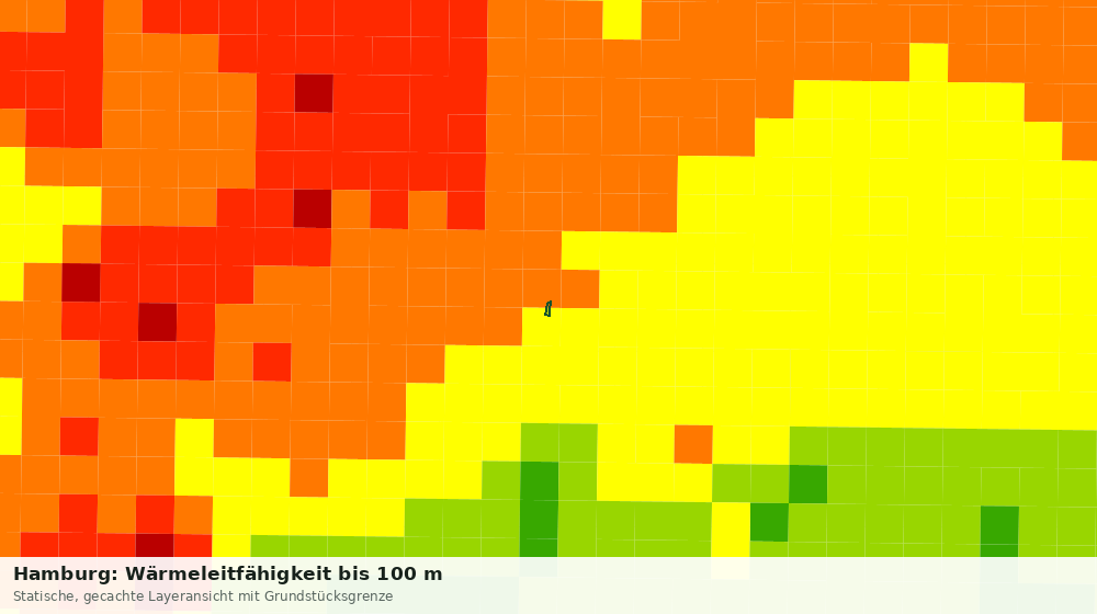 Statische Kartenansicht: Hamburg: Wärmeleitfähigkeit bis 100 m