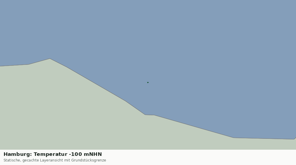 Statische Kartenansicht: Hamburg: Temperatur -100 mNHN