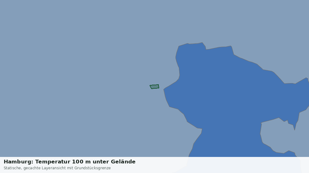 Statische Kartenansicht: Hamburg: Temperatur 100 m unter Gelände