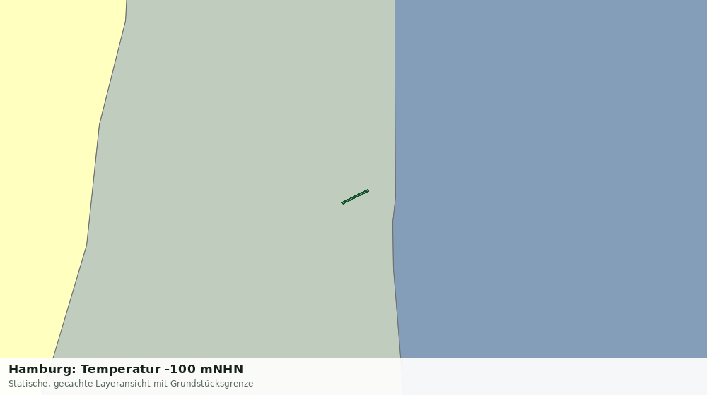 Statische Kartenansicht: Hamburg: Temperatur -100 mNHN