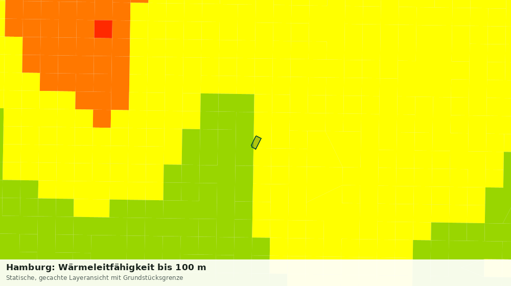 Statische Kartenansicht: Hamburg: Wärmeleitfähigkeit bis 100 m