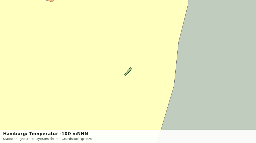 Statische Kartenansicht: Hamburg: Temperatur -100 mNHN