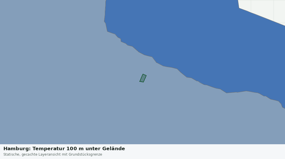 Statische Kartenansicht: Hamburg: Temperatur 100 m unter Gelände
