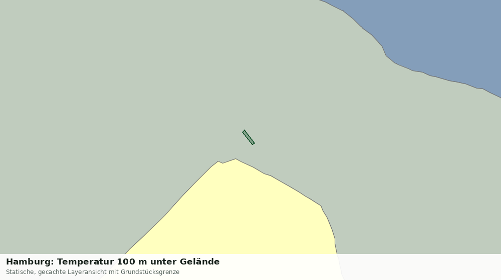 Statische Kartenansicht: Hamburg: Temperatur 100 m unter Gelände