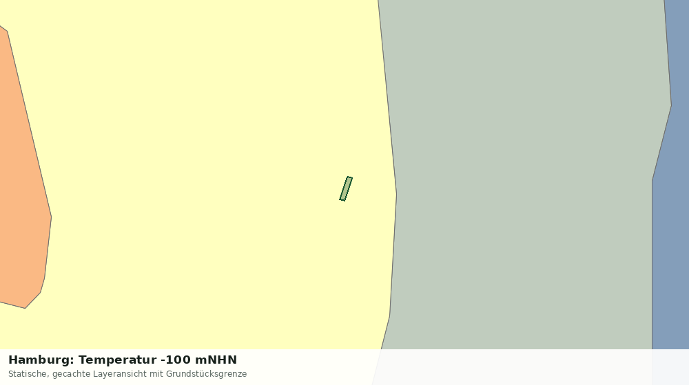 Statische Kartenansicht: Hamburg: Temperatur -100 mNHN