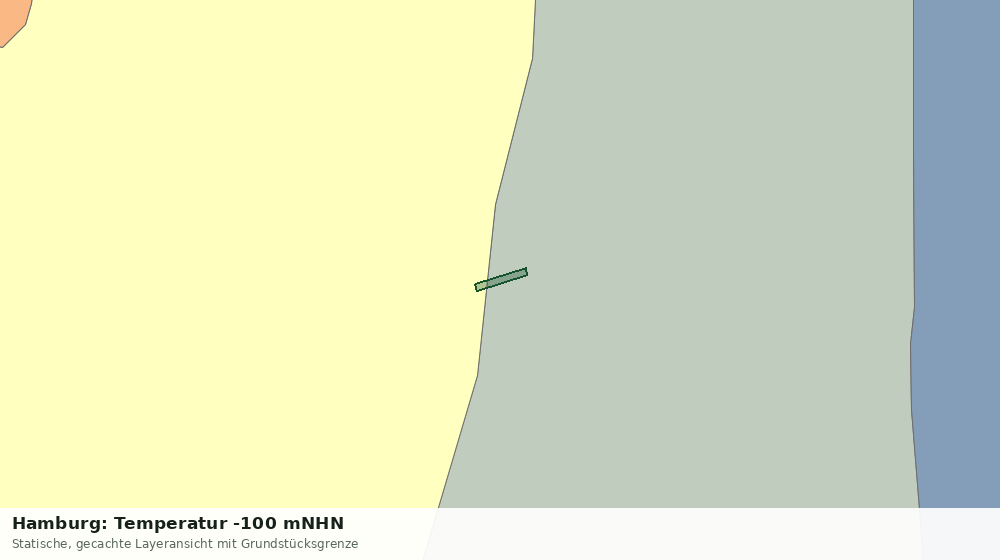 Statische Kartenansicht: Hamburg: Temperatur -100 mNHN