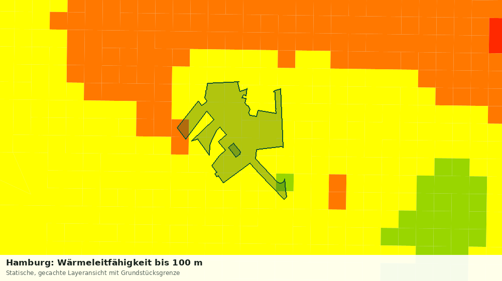 Statische Kartenansicht: Hamburg: Wärmeleitfähigkeit bis 100 m