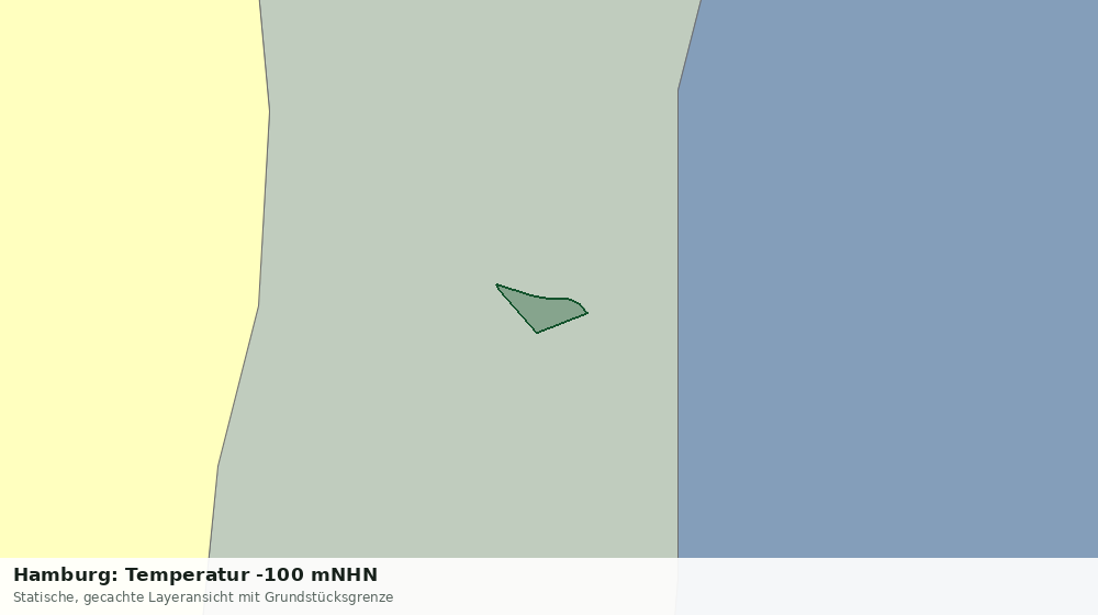 Statische Kartenansicht: Hamburg: Temperatur -100 mNHN