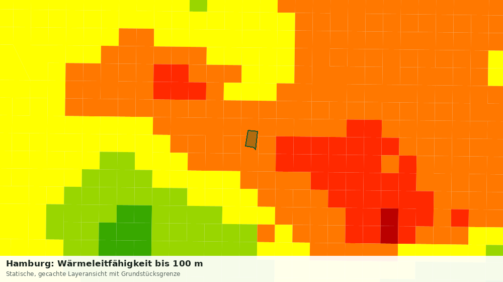 Statische Kartenansicht: Hamburg: Wärmeleitfähigkeit bis 100 m