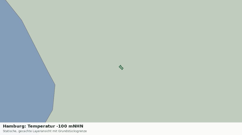 Statische Kartenansicht: Hamburg: Temperatur -100 mNHN