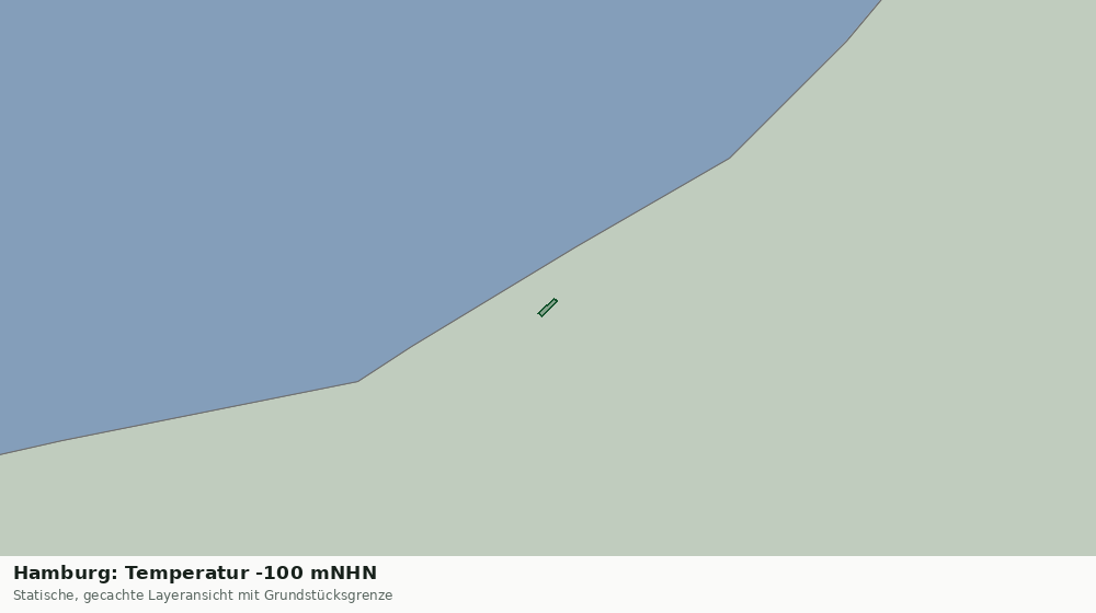 Statische Kartenansicht: Hamburg: Temperatur -100 mNHN