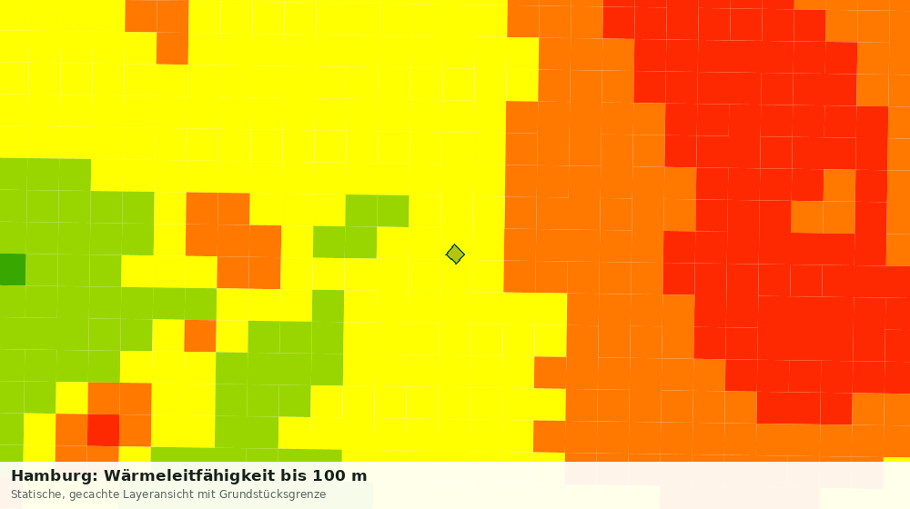 Statische Kartenansicht: Hamburg: Wärmeleitfähigkeit bis 100 m