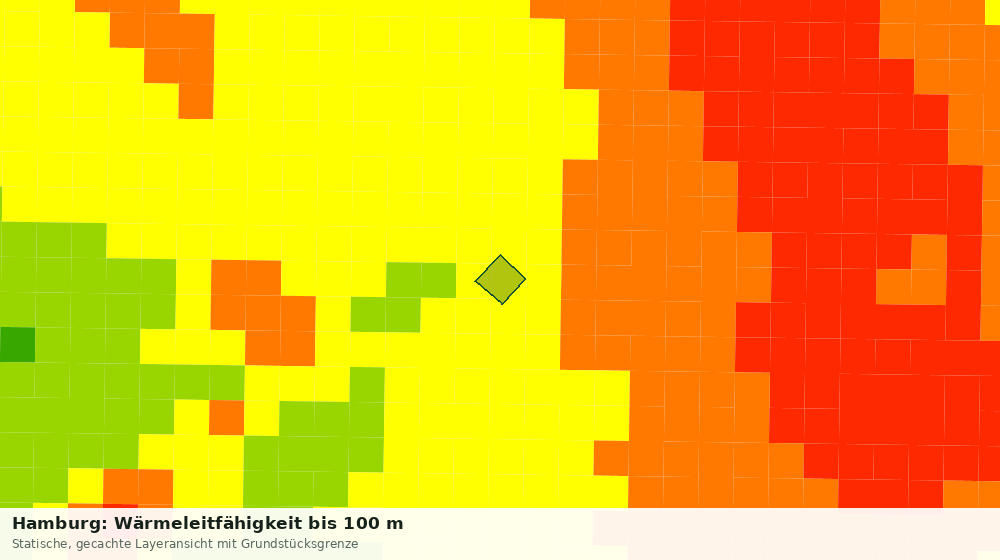 Statische Kartenansicht: Hamburg: Wärmeleitfähigkeit bis 100 m