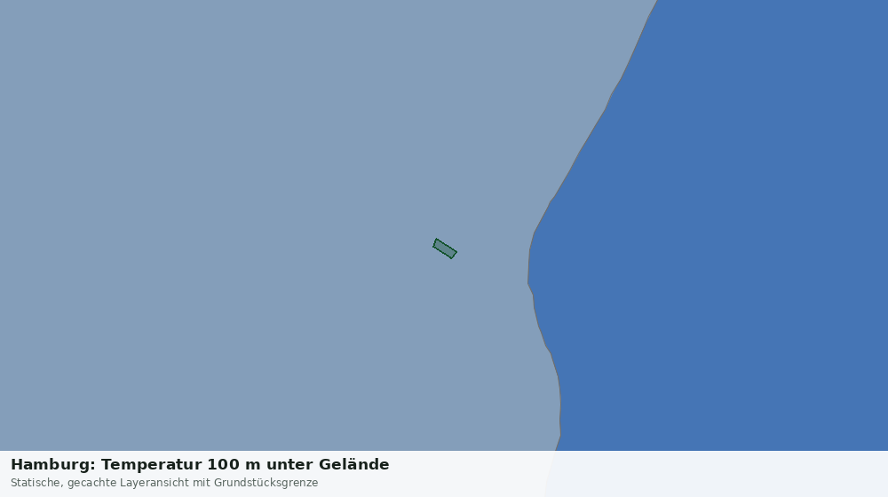 Statische Kartenansicht: Hamburg: Temperatur 100 m unter Gelände