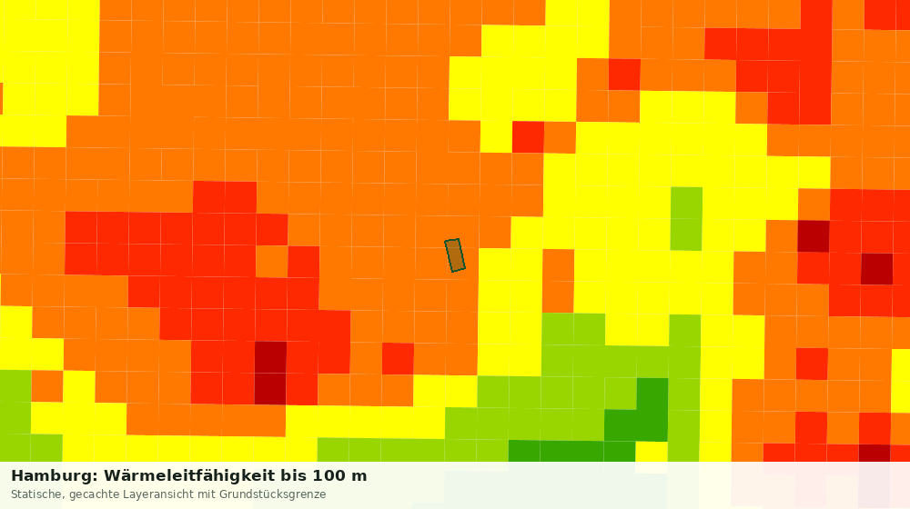 Statische Kartenansicht: Hamburg: Wärmeleitfähigkeit bis 100 m