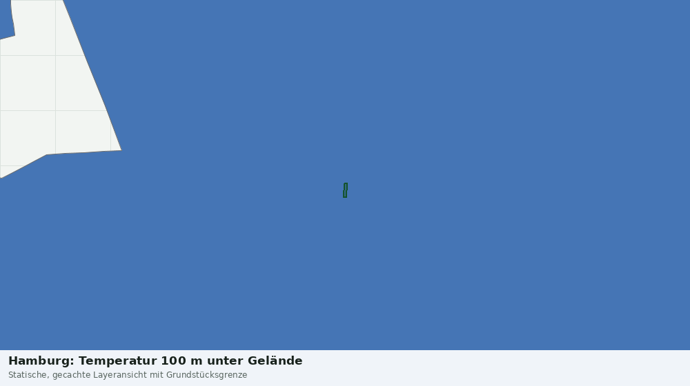 Statische Kartenansicht: Hamburg: Temperatur 100 m unter Gelände