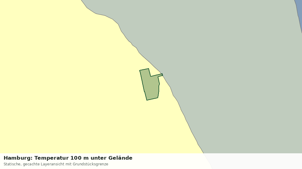 Statische Kartenansicht: Hamburg: Temperatur 100 m unter Gelände