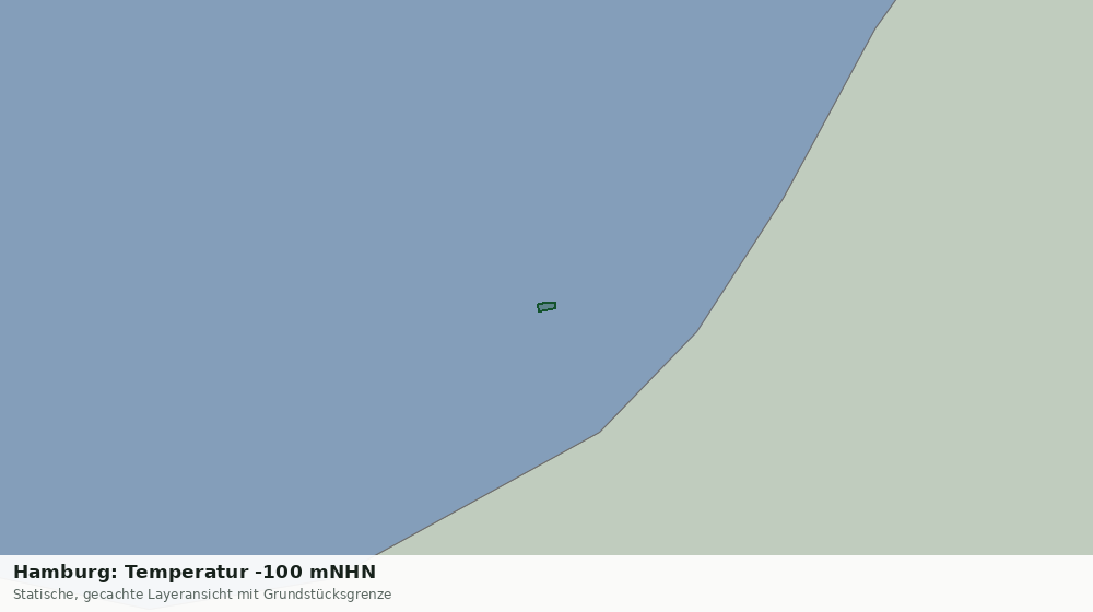 Statische Kartenansicht: Hamburg: Temperatur -100 mNHN